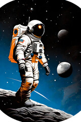 Galactic Adventure: Astronaut Background Scene