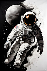 astronaut on the moon and background