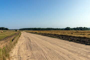 Fototapeta na wymiar Rural road for cars and transport