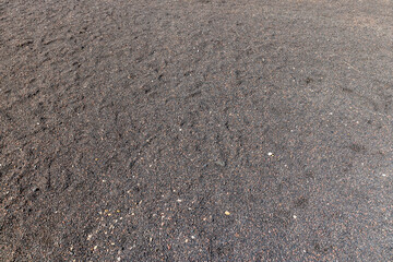part of a walkway sprinkled with small rubble and stonesecological-style park path for walking