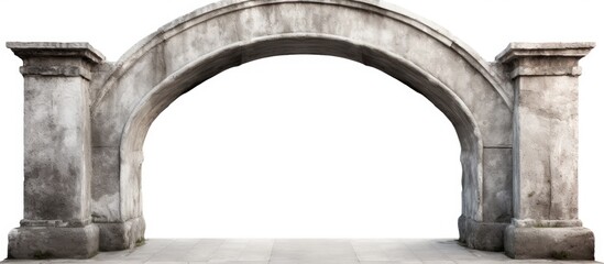 Obraz premium White background with clipping path isolates concrete door arch