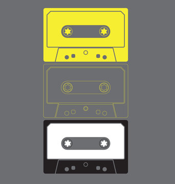 Audio cassette graphic vector image