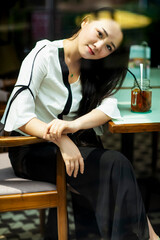 woman in cafe