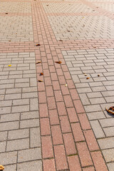 Fototapeta premium paved road with concrete tiles