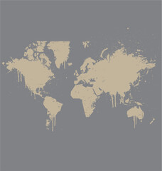 World map grunge spray version Royalty Free Vector Image