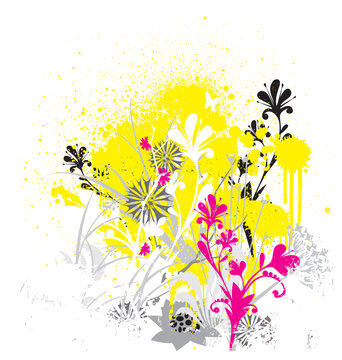 Grunge flowers Royalty Free Vector Image