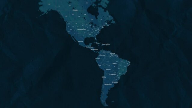 North and South America Dark Travel Map, Slider Shots
