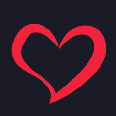 Creative Heart on Black Background.Trendy 3d Design for Happy Valentines Day. Abstract Geometric Hearts for Sale, Advertising, Web, Social Media, Poster, Banner, Cover. Vector illustration.