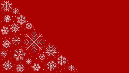 Naklejka na ściany i meble Red christmas background with snowflakes and copy space