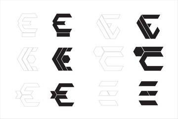 E alphabet letter vector symbol logo