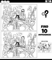 differences activity with toys characters coloring page