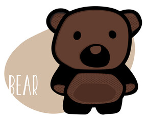 Cute Nursery Baby Animal with name and pattern