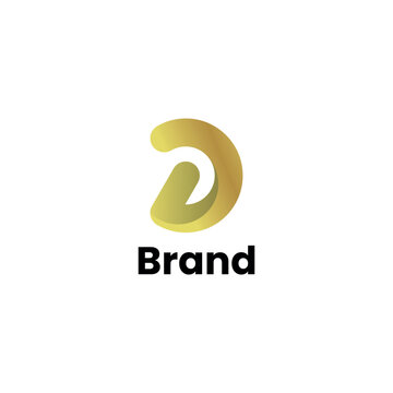 Letter D Gold Logo