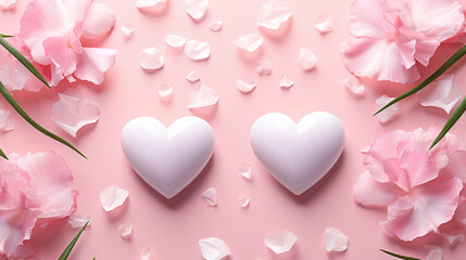 pink hearts HD 8K wallpaper Stock Photographic Image 