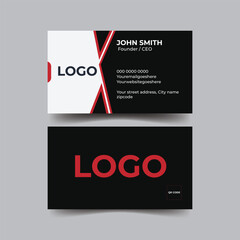 The black and maroon color double-sided business card is simple and elegant.