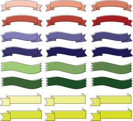 Obraz premium set of colorful ribbons. Ribbon elements. Starburst label. Vintage. Modern simple ribbons collection. Vector illustration.