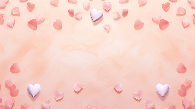 pink background with hearts HD 8K wallpaper Stock Photographic Image 