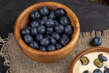 ripe blueberries in the kitchen