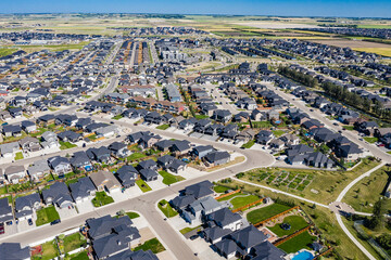 Aerial footage of Evergreen, Saskatoon