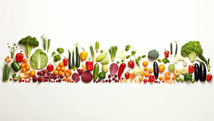 Obraz na płótnie Canvas fruit and vegetables on a white background