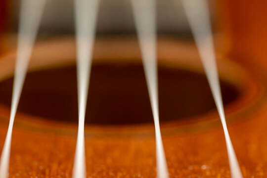guitar string vibrating close-up, small depth of field