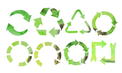 set of recycling icons