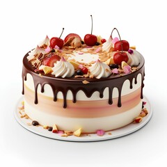 Detailed product mock up of a cake with an white background