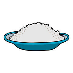 rice on a plate vector illustration