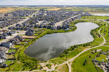 Fototapeta na wymiar Aerial view of Stonebridge, Saskatoon