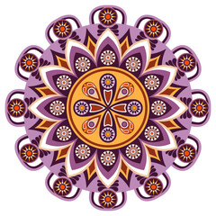 Colorful Mandala pattern for wallpaper design, tile pattern, sticker, ornament print, lace and tattoo. decoration for interior design. 
