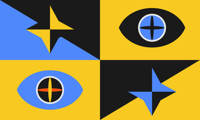 Abstract vector geometric pattern design in Bauhaus style. Design vector