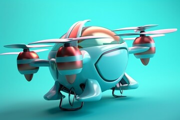 Autonomous delivery drone for food transportation. Business air transportation concept. Generative AI