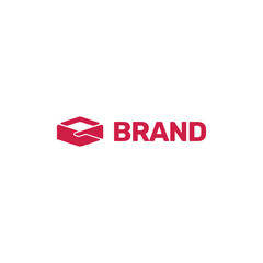 Box and handshake combination logo