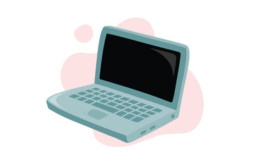 Cute laptop Vector. Flat icon illustration.