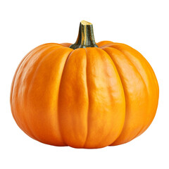 Yellow pumpkin isolated on white transparent background. Created with generative AI