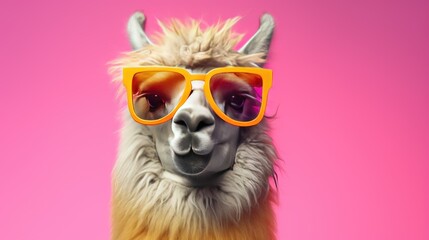 Cool llama with glasses