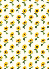 Seamless pattern with sunflower Eps 10 vector.