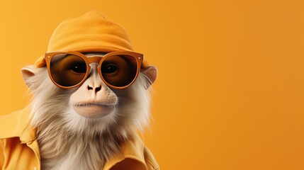 Cool monkey with glasses