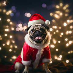 Dogs celebrating Christmas, from various breeds and locations
