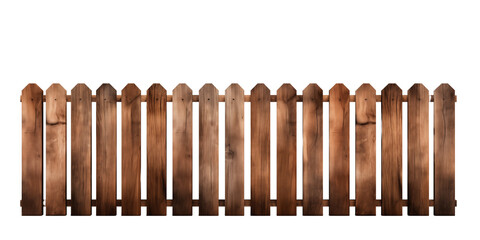 Wooden fence isolated transparent, Generative AI