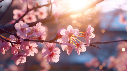 Hanami (Japan) - The tradition of viewing cherry blossoms in spring. - obrazy, fototapety, plakaty