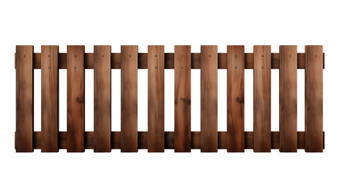 Wooden fence isolated transparent, Generative AI