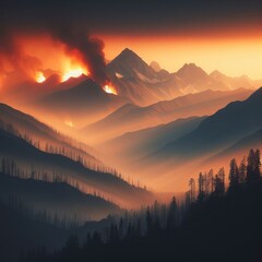 fire in the forest backgorund