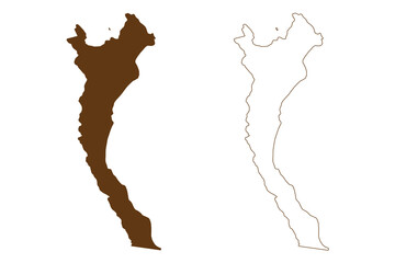 Aboriginal Shire of Yarrabah (Commonwealth of Australia, Queensland state) map vector illustration, scribble sketch Yarrabah map