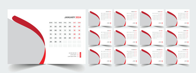 Desk Calendar Template 2024