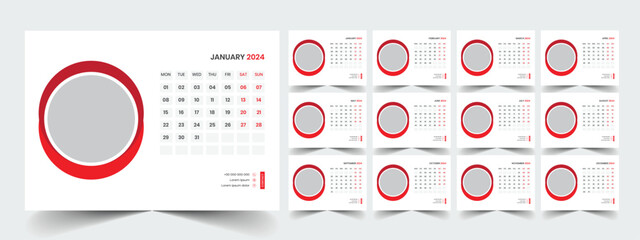 Desk Calendar Template 2024