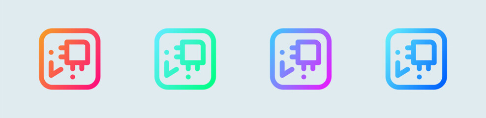 Module line icon in gradient colors. Motherboard signs vector illustration.