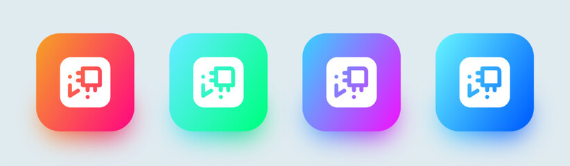 Module solid icon in square gradient colors. Motherboard signs vector illustration.