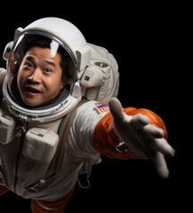 Asian Man Astronaut Employment Professional Setting Generative AI