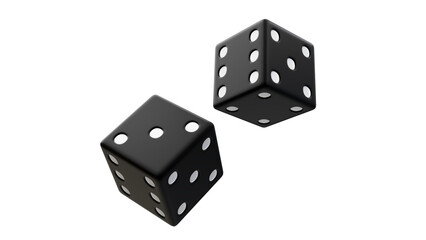 3d render of a pair of dice - black